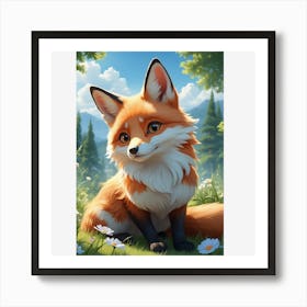 Cute Fox Art Print