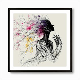 A woman’s silhouette 10 Art Print