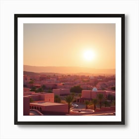 Sunset In Sahara Desert Art Print