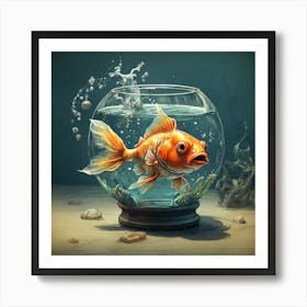 Goldfish In A Bowl 11 Art Print