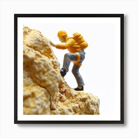 Climber Climbing A Rock Art Print