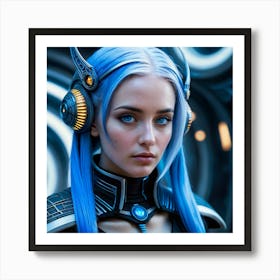 Blue Haired Girl 9 Art Print