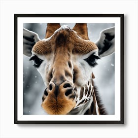 A Close Up Of A Majestic Giraffe, Capturing Its Intense Gaze And Powerful Presence Art Print