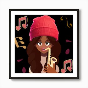 Saxophone Girl Art Print