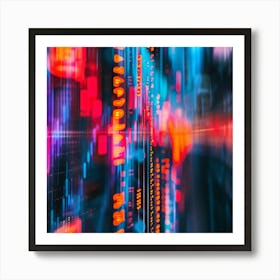 Blurry City Lights Art Print