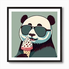Panda Ice Cream Art Print