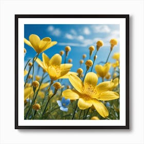 Yellow Flowers In A Field 38 Art Print