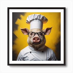 Chef Pig Art Print