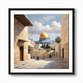 Dome Of The Rock Canvas Print 1 Art Print