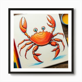 Crab Drawing 1 Art Print