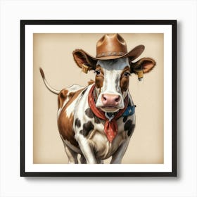 Cowboy Cow 5 Art Print