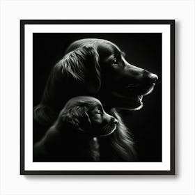 Portrait Of A Golden Retriever Art Print