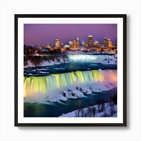 Niagara Falls At Night Art Print