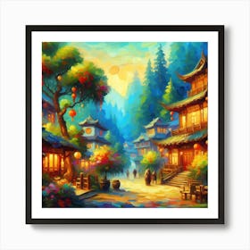 Chinese Village 3 Art Print