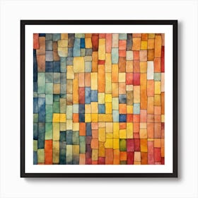 Abstract Watercolor Blocks Art Print