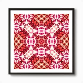 Watercolor Abstraction Red Mandala Spots Art Print