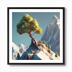 Low Poly Tree 1 Art Print