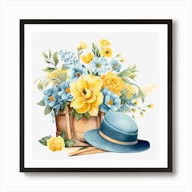 Flowers In A Hat Art Print