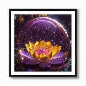 Lotus Flower In A Bubble Art Print