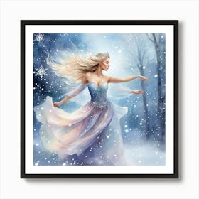 In A Wintry Wonderland A Fairy Princess J8oiq3h Art Print