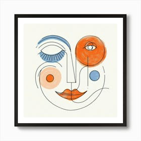 Abstract Face Of A Woman Art Print