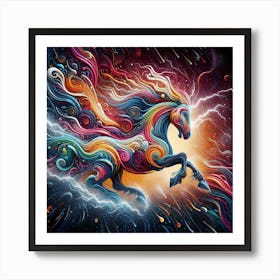 horse in the storm 6 Art Print