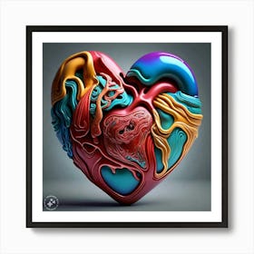 3d Heart Art Print