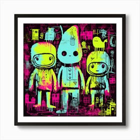 Aliens And Robots Art Print