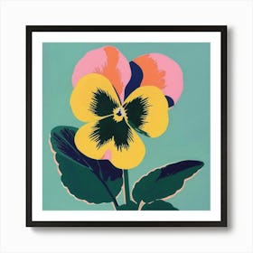 Wild Pansy 2 Square Flower Illustration Art Print