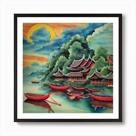 Asian Village Art Print