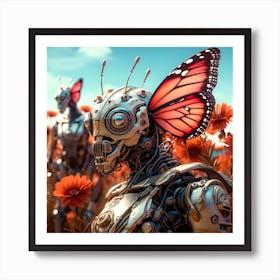 Artjuicebycsaba Cyborg Steampunk Butterflies And Ladybugs Over 4 Art Print