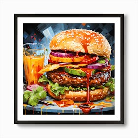 Modern Culinary Art Burgers Art Print