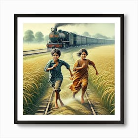 Train of pather panchali Art Print