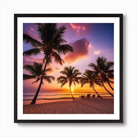 Sunset At The Beach 181 Art Print