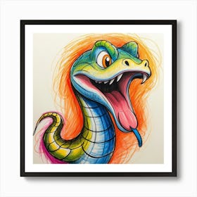 Snake Drawing 2 Art Print