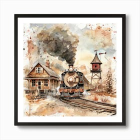 Vintage Steam Train Art Print