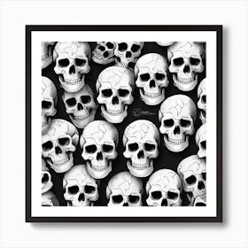 Skulls Wallpaper Art Print
