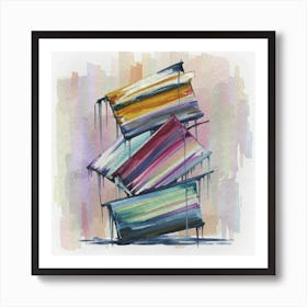 A group of paintings falling on top of each other 15 Art Print