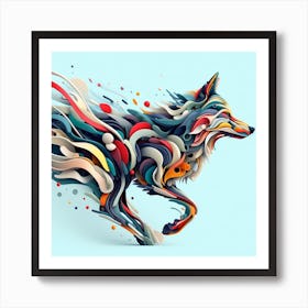 Abstract Wolf Art Print