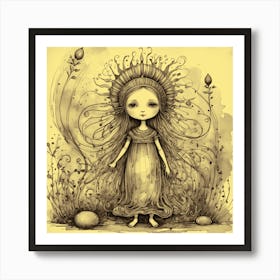 Little Girl In The Forest Art Print