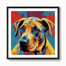 Happy Great Dane Puppy Pop Art Art Print