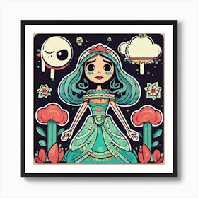 Mexico Sticker 2d Cute Fantasy Dreamy Vector Illustration 2d Flat Centered By Tim Burton Pr (28) 1 Art Print