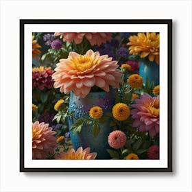 Dahlias 1 Art Print