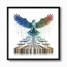 Eagle On A Barcode Art Print