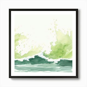 Watercolor Of Ocean Waves Art Print