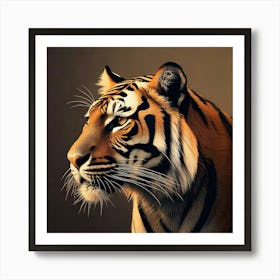 Firefly Minimalist Silhouette Of A Royal Bengal Tiger 20356 (2) Art Print