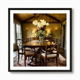 A Photo Of A Beautiful Dining Room Table 3 Art Print