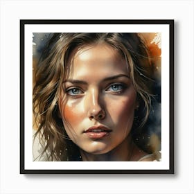 Watercolor Portrait Of A Woman 23 Art Print