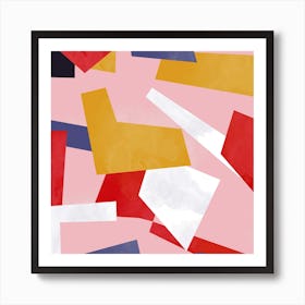 Modern Geometric Polygons Square Art Print