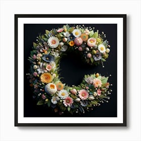 Floral Letter C Affiche